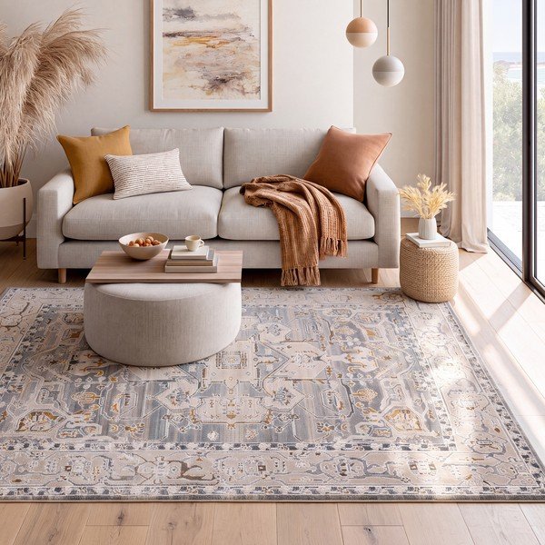 Tappeto blu polveroso 77x150 cm Berta – Universal-image-1