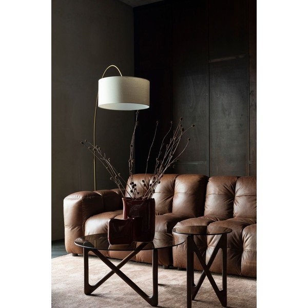 Divano componibile marrone con rivestimento in pelle 264 cm Hackman – Dutchbone-image-1