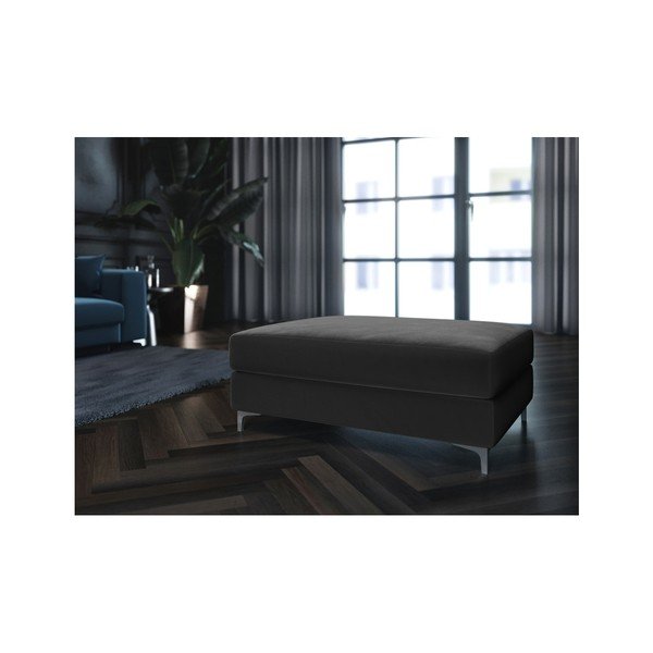 Pouf in velluto grigio scuro Devichy Rothe - devichy-image-3