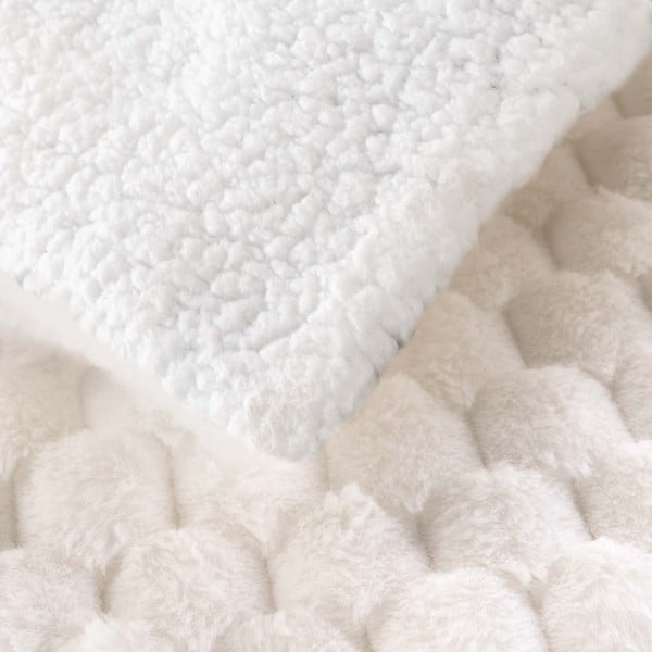 Coperta color crema in micropile 180x220 cm Frosty – douceur d'intérieur-image-2