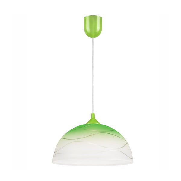 Lampadario verde con paralume in vetro ø 30 cm Sfera – LAMKUR