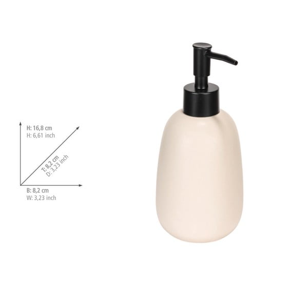 Dispenser di sapone in ceramica crema 400 ml Margo - Allstar-image-1