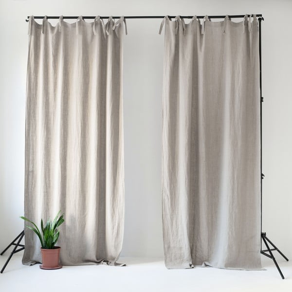 Tenda di lino beige con passanti Night Time, 275 x 140 cm Natural - Linen Tales