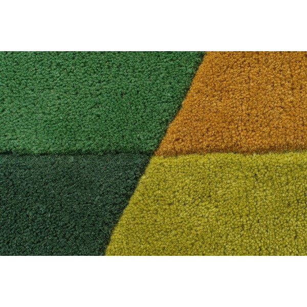 Tappeto rotondo in lana giallo/verde ø 160 cm Prism - Flair Rugs-image-2