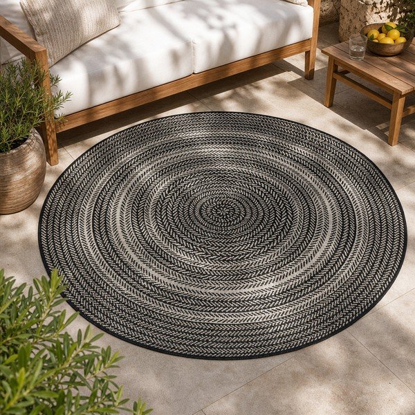 Tappeto nero per esterni , ⌀ 120 cm Silvana Rutto - Universal-image-4