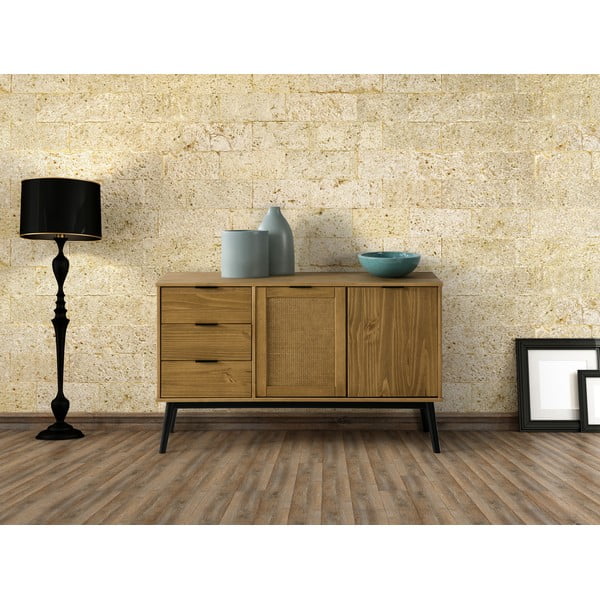 Credenza in legno di pino marrone, larghezza 130 cm Natasha - Marckeric-image-3