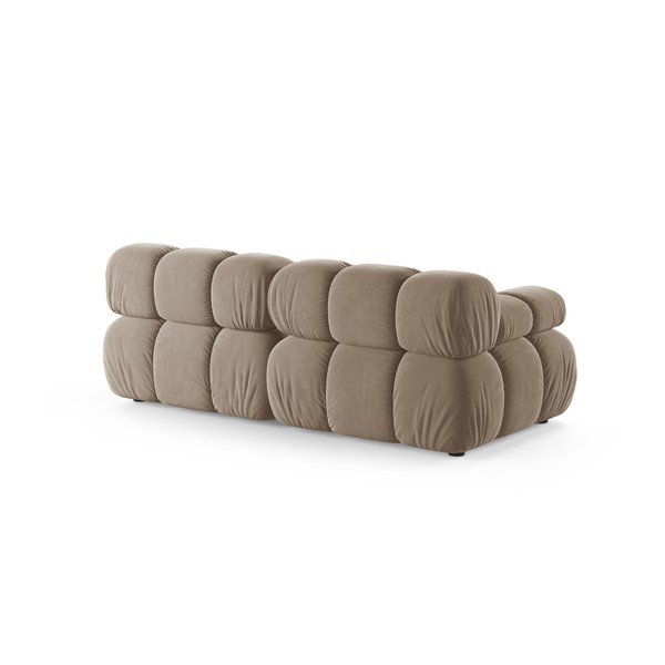 Divano componibile beige con rivestimento in velluto 188 cm – Micadoni -image-2