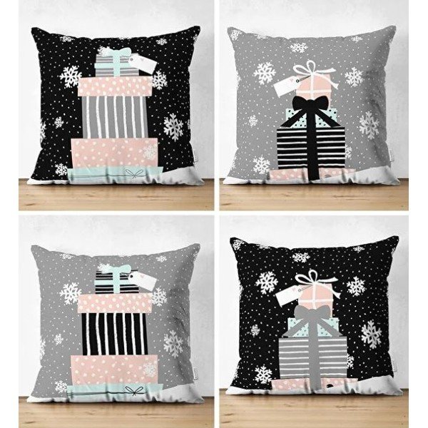 Federe decorative in set a tema natalizio 4 pz 43x43 cm Merry Christmas – Mila Home-image-1