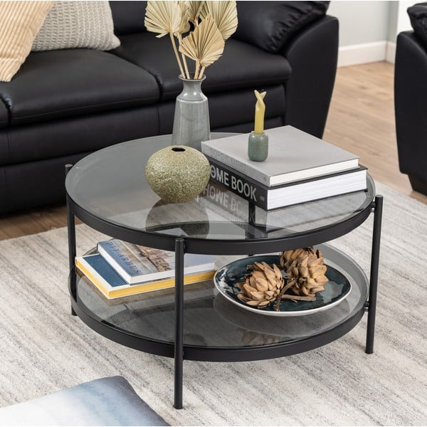 Tavolino rotondo con piano in vetro ø 79 cm Bayonne - Actona-image-1