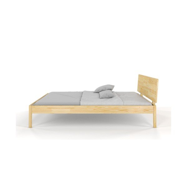 Letto matrimoniale in legno di pino 200x200 cm in colore naturale Ammer - Skandica-image-1