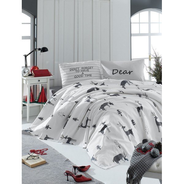 Copriletto matrimoniale in cotone bianco leggermente trapuntato Mijolnit GoodTime White, 155 x 200 cm Good Time - Mijolnir