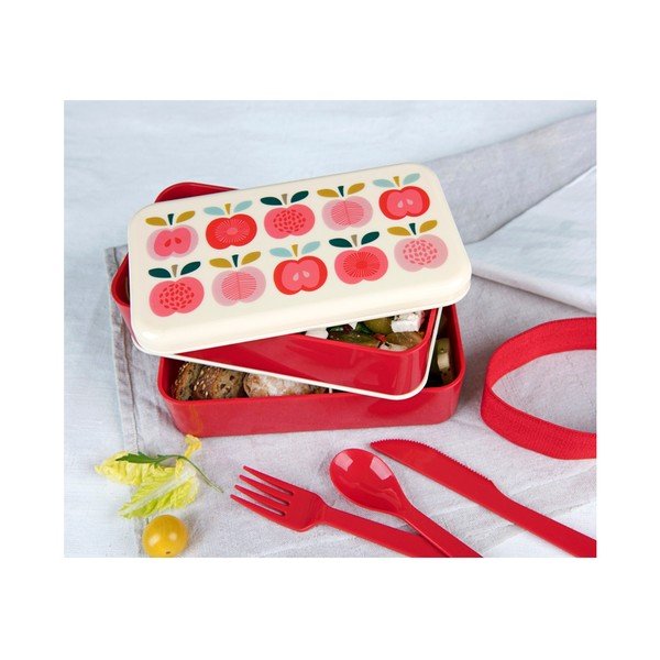 Scatola per snack con posate 2 pz Vintage Apple - Rex London-image-1