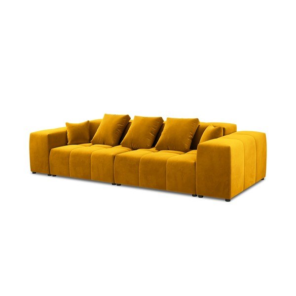 Divano in velluto giallo 320 cm Rome Velvet - Cosmopolitan Design-image-2