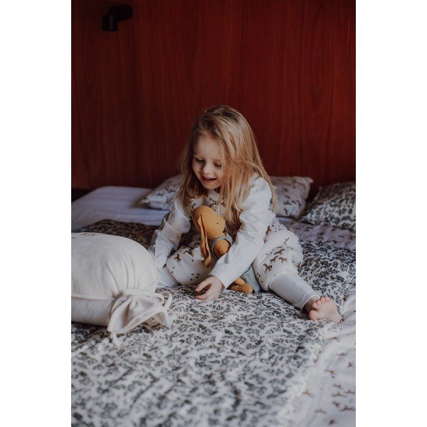 Set per culla verde e crema Green Floral - Malomi Kids-image-1