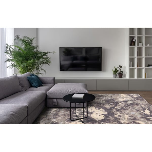 Tappeto in lana grigio 160x240 cm Daub - Agnella-image-1