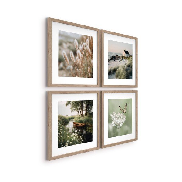 Set di dipinti stampati con cornice inclusa 4 pz 30x30 cm Subtle Nature – Styler-image-4