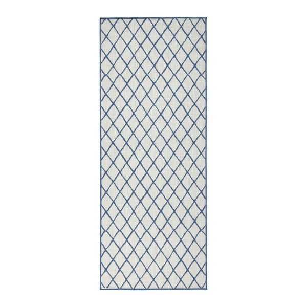Tappeto da esterno blu e crema , 80 x 250 cm Malaga - NORTHRUGS