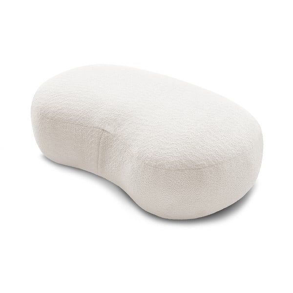 Pouf in tessuto bouclé bianco Saint-Germain - Bobochic Paris-image-4