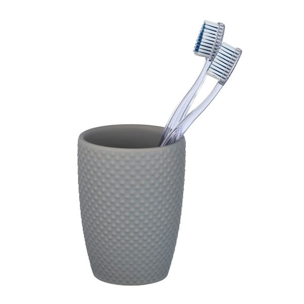 Tazza in ceramica grigia per spazzolini da denti Punto - Wenko