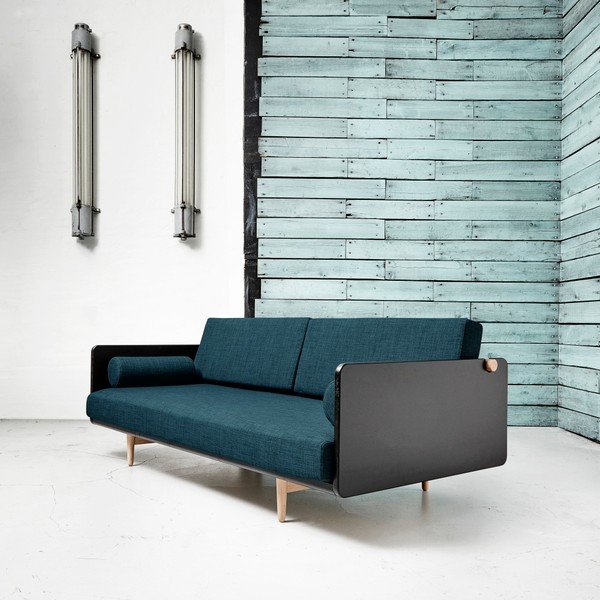 Rozkládací pohovka Karup Deva Black/Raw Oak/Deep Blue-image-2