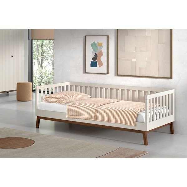 Letto da bambini beige in pino massiccio con rete inclusa 90x200 cm Sezane – Vipack-image-1