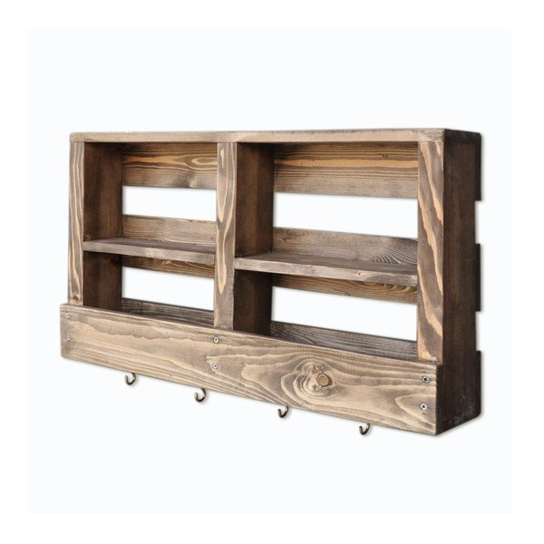 Mensola da parete in legno con ganci Ayako - Evila Originals-image-2