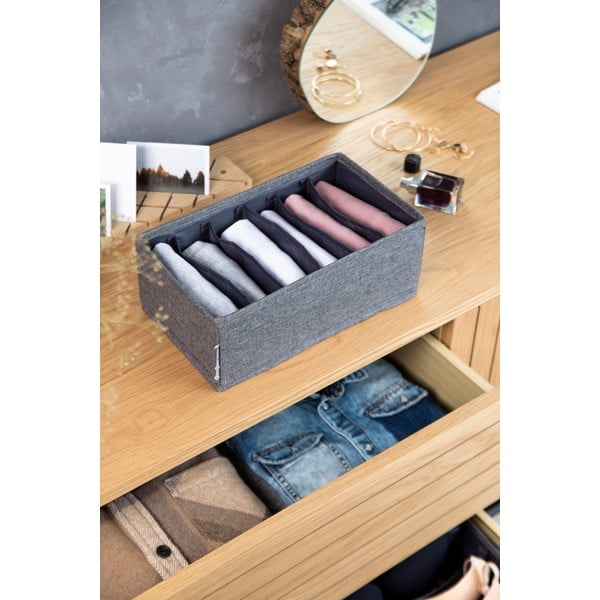 Organizzatore per cassetti grigio con cassetto a scomparti, 16,5 x 11 cm - Bigso Box of Sweden-image-3