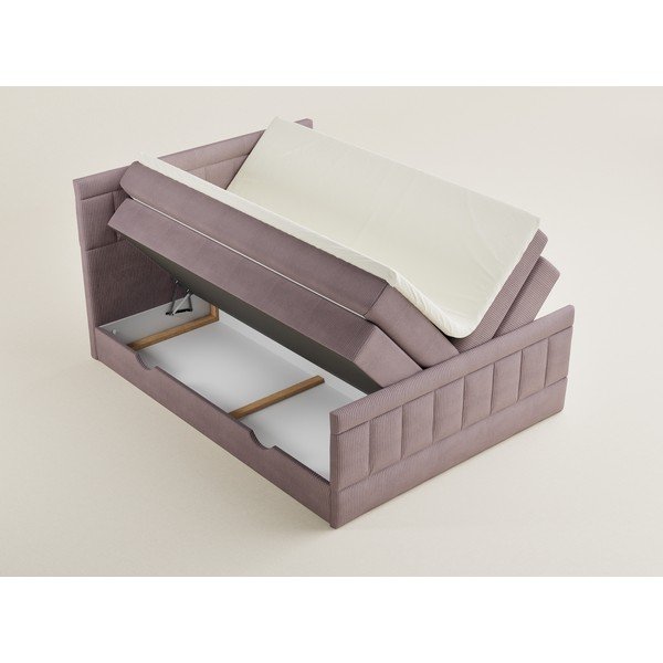Letto boxspring viola con contenitore 200x200 cm Caya – Maison de Rêve-image-3
