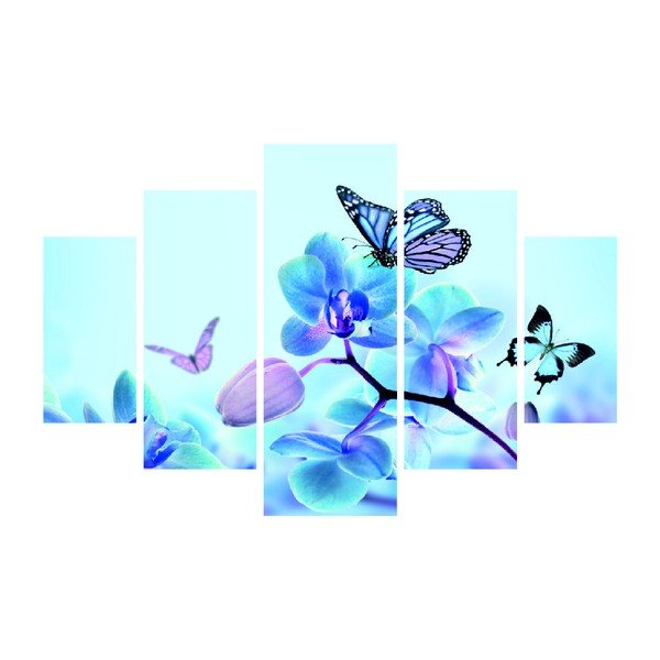 Quadro multiplo Sakura e farfalla, 92 x 56 cm - Destiny