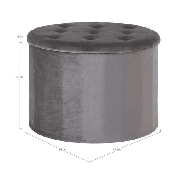 Sgabello in velluto grigio scuro Turup - House Nordic-image-2
