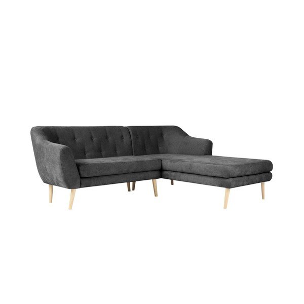 Divano grigio scuro con lettino sul lato destro Sicile - Mazzini Sofas-image-3