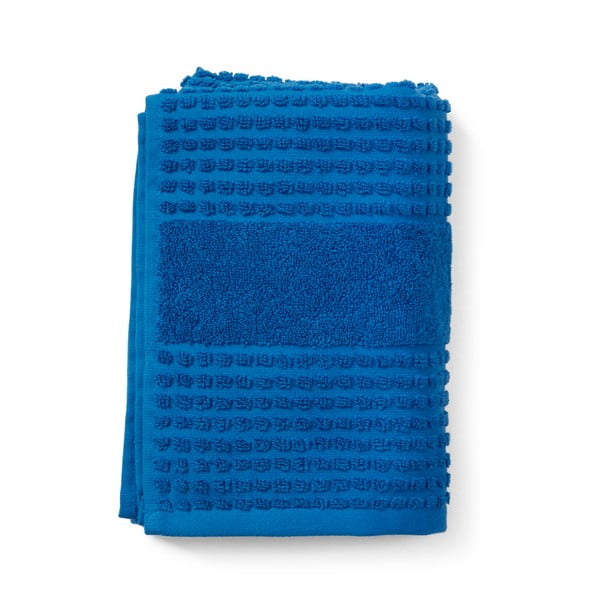 Asciugamano blu in cotone biologico 70x140 cm Check - JUNA