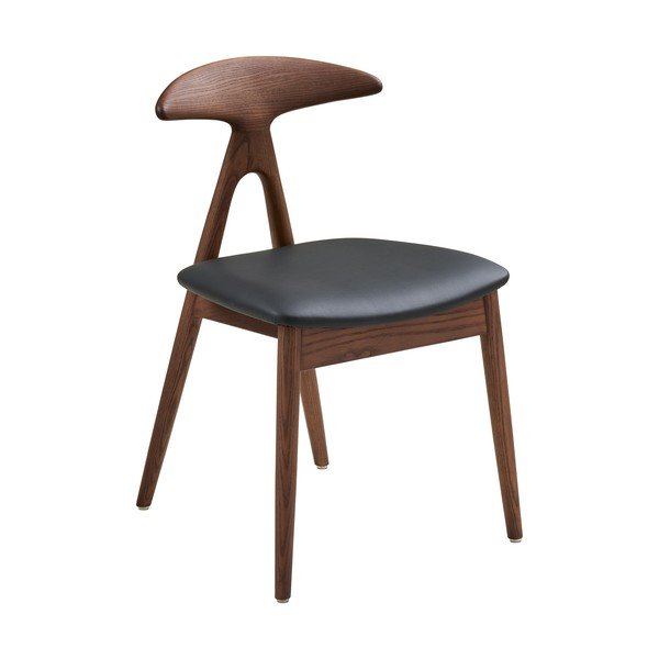 Sedia da pranzo nera/marrone scuro in rovere massiccio Lanuza – House Nordic