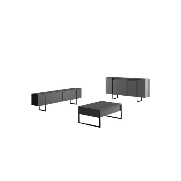 Credenza antracite 160x35 cm Luxe - Kalune Design-image-4