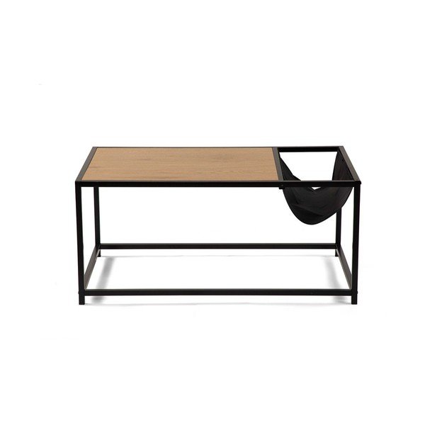 Tavolino da salotto nero/di colore naturale con effetto rovere 60x99 cm Bayen – Bonami Essentials