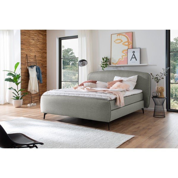 Letto boxspring grigio chiaro 180x200 cm Imola – Meise Möbel-image-1