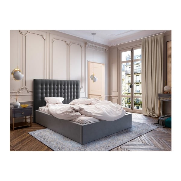 Testata grigio scuro con rivestimento in velluto Windsor & Co Sofas , 160 x 120 cm Apollo - Cosmopolitan Design-image-3