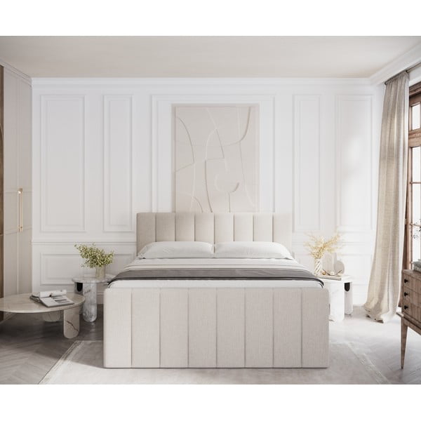 Letto boxspring beige con contenitore 180x200 cm Ruby - Maison de Rêve-image-3