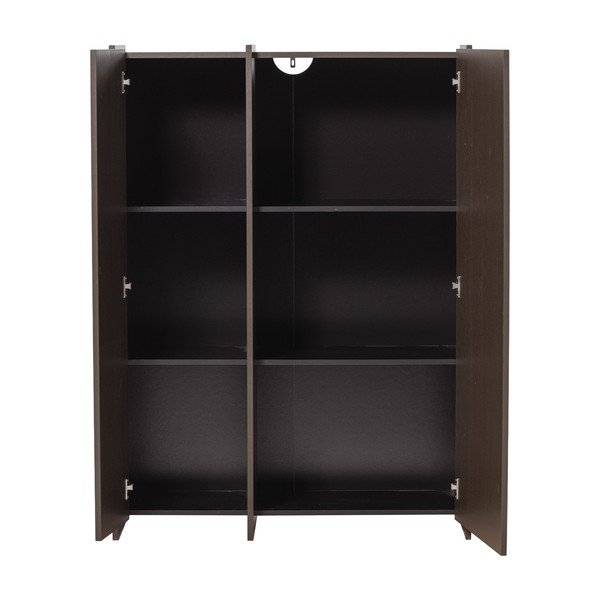 Armadietto marrone scuro con effetto frassino 102x140x44 cm Brock – WOOOD-image-3