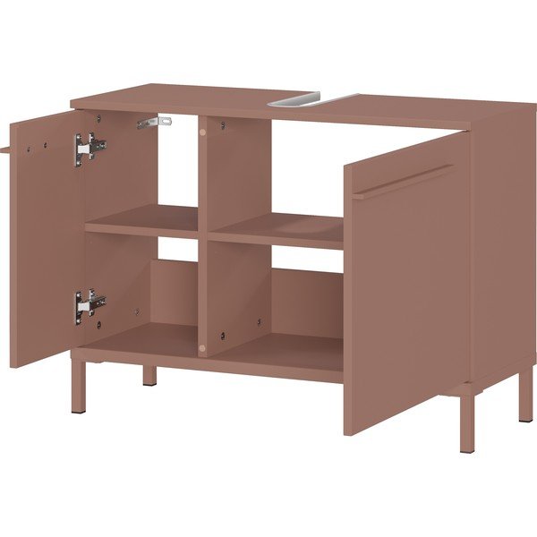 Mobile da lavabo marrone opaco 80x59 cm Laurino – Germania-image-3