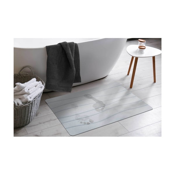 Tappetino per il bagno grigio 50x70 cm Ondelina – douceur d'intérieur-image-1