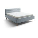 Letto matrimoniale imbottito blu polveroso con contenitore con rete inclusa 180x200 cm Lotte – Meise Möbel