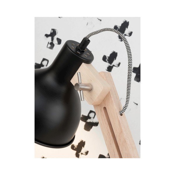 Lampada a stelo nera con struttura in frassino Melbourne - Citylights-image-4