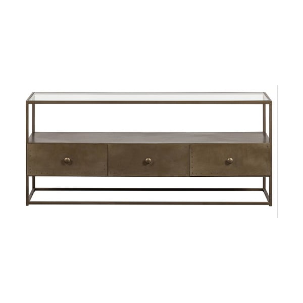 Tavolo TV in metallo color oro 115x50 cm Depart - BePureHome