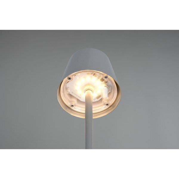 Lampada da tavolo LED grigia con paralume in metallo (altezza totale 21 cm) Diaz – Reality-image-2