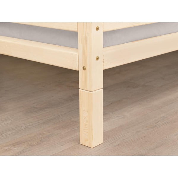 Set di 4 gambe allungate in legno con smalto opaco per letto, altezza 10 cm - Benlemi