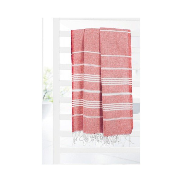 Asciugamano rosso in misto cotone Cotton Collection Classic Red, 100 x 180 cm - Kate Louise-image-4