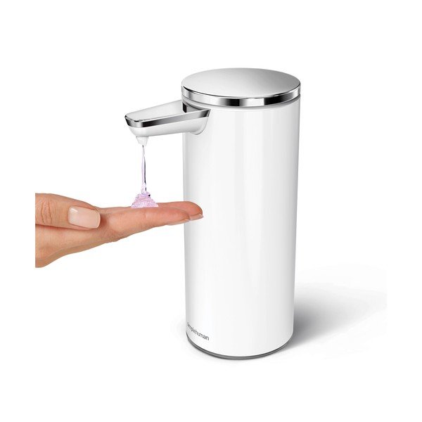 Dispenser automatico di sapone in acciaio bianco da 266 ml - simplehuman-image-1