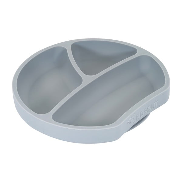 Piatto per bambini in silicone grigio Piatto, ø 20 cm - Kindsgut