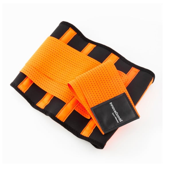 Cintura sportiva arancione e nera per la perdita di peso e la postura, taglia L - InnovaGoods-image-2